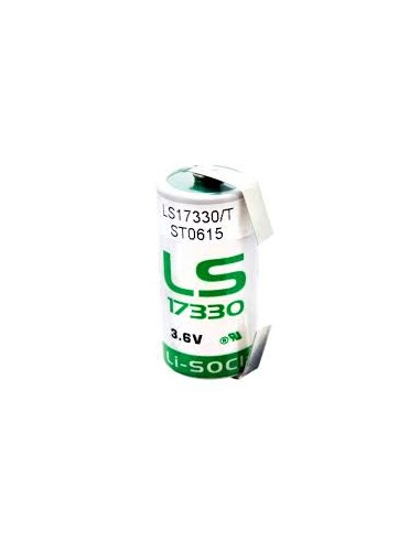 Lithium battery saft lst 17330, 2/3 aa-size 3.6 volts with tabs