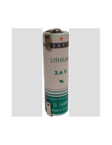 Lithium battery saft ls 14500, aa-size 3.6 volts with tabs