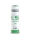 Lithium battery saft ls 14500, aa-size 3.6 volts with 50mm leads
