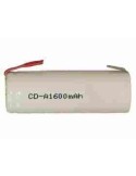 A 1600 mah nicd rechargeable battery with tabs