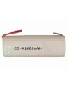 A 1600 mah nicd rechargeable battery with tabs