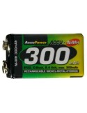 9 volt 300 mah accupower nimh rechargeable battery (great fo